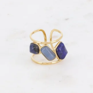 Bague Gaelle 3 pierres - Lapis-Lazuli (bleu)