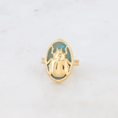 Bague Scarabée Bleu