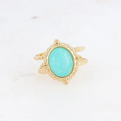 bague galinatine amazonite