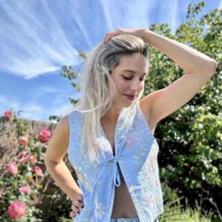 Gilet sans manches FLORA bleu