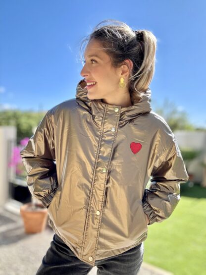 Parka fourrée broderie COEUR - Image 2