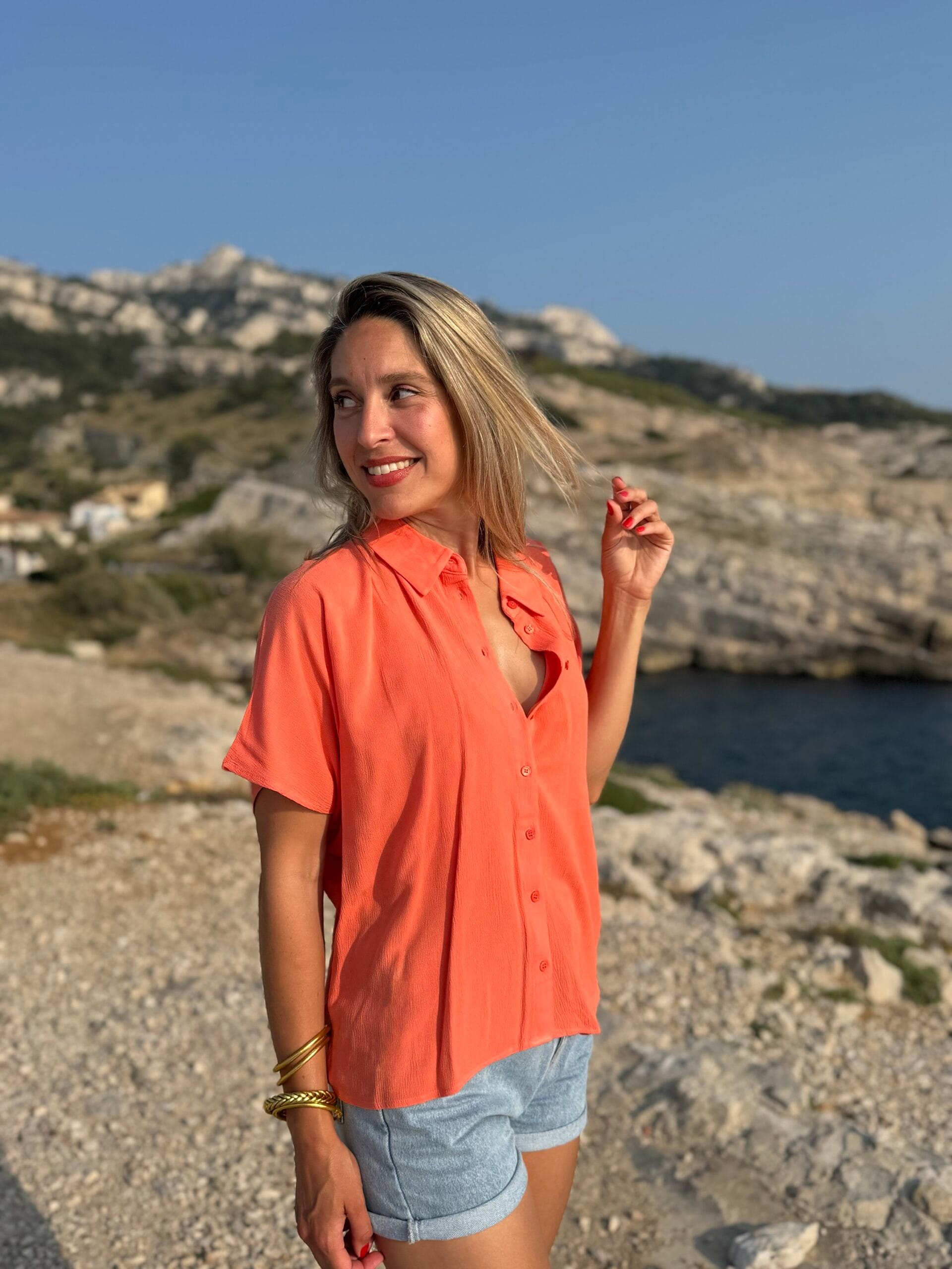 Chemise CARAIBES corail – Image 2