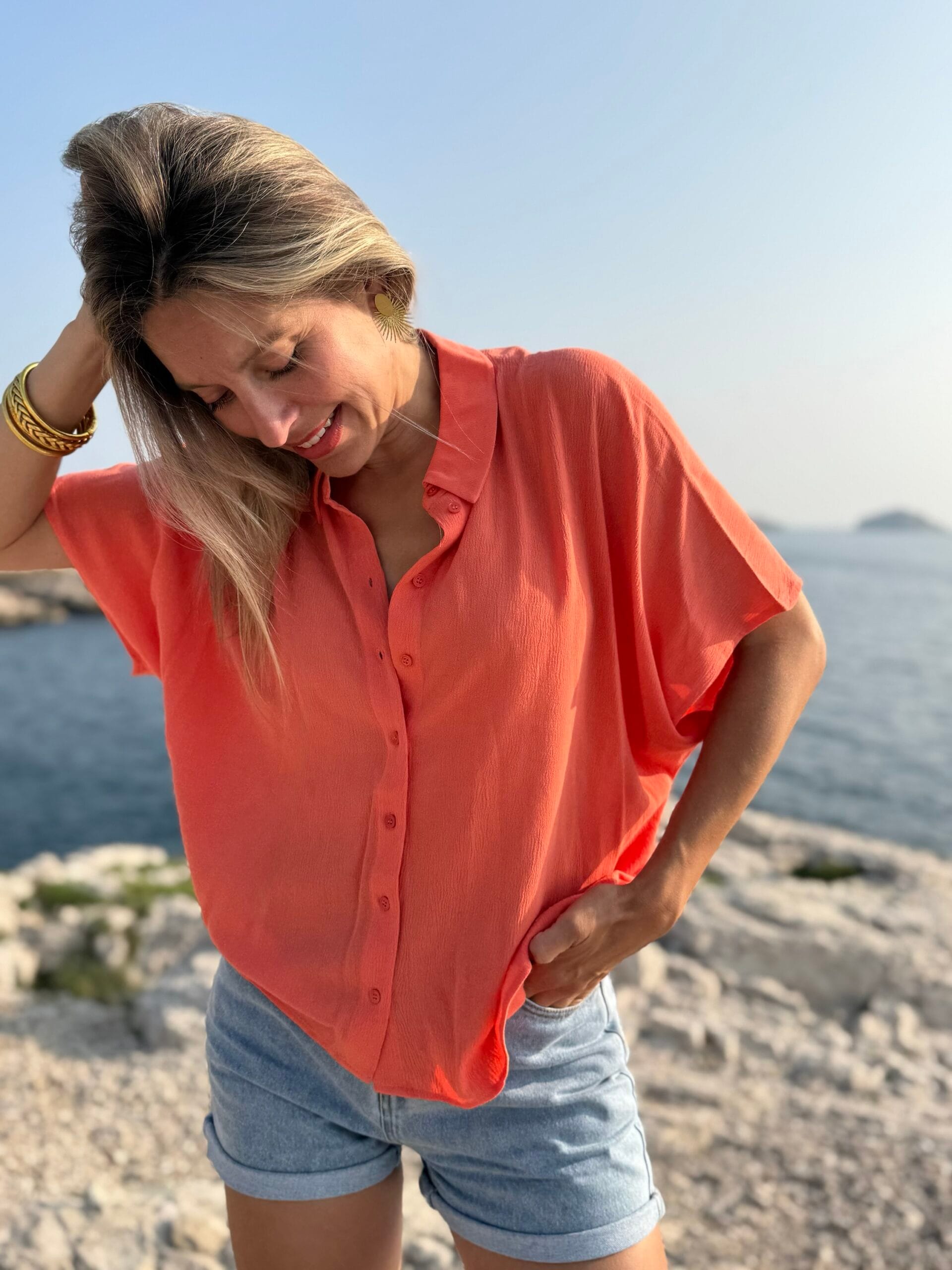 Chemise CARAIBES corail – Image 6